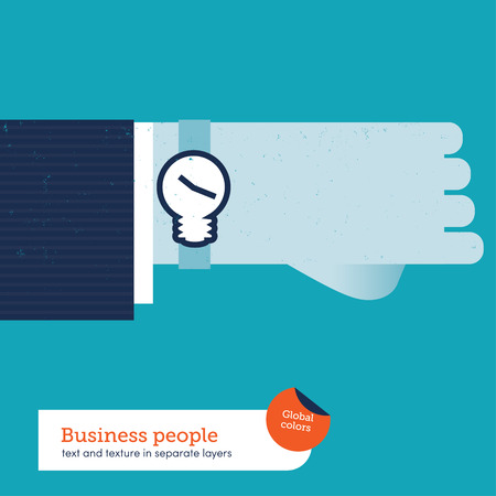Businessman with bulb clockのイラスト素材