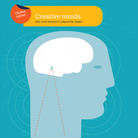 Head with a brain faceのイラスト素材