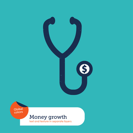 Vector stethoscope with money signのイラスト素材