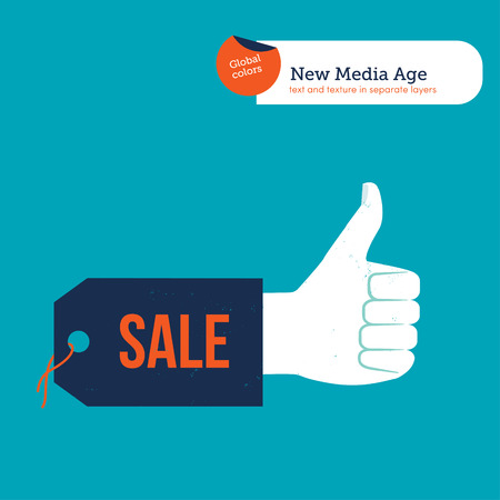 Sale label with I like hand.のイラスト素材