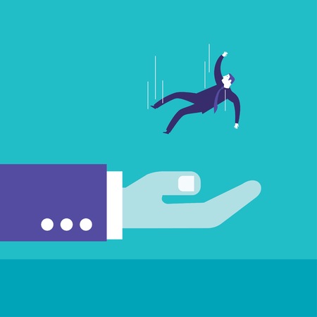 Help in business. Vector illustration Eps10 file. Global colors. Text and Texture in separate layers.のイラスト素材