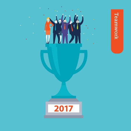 Trophy 2017. Vector illustration Eps10 file. Global colors. Text and Texture in separate layers.
