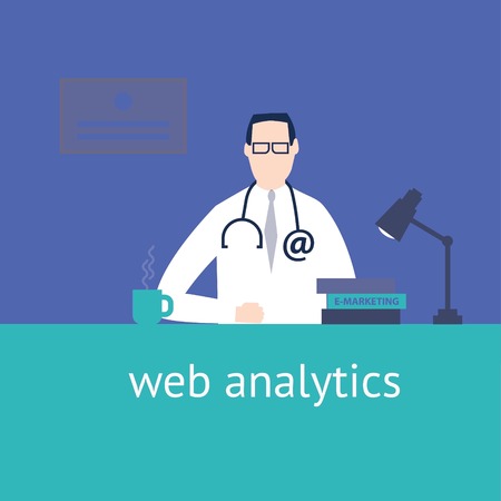 Web analytics. Vector illustration Eps10 file. Global colors. Text and Texture in separate layers.のイラスト素材