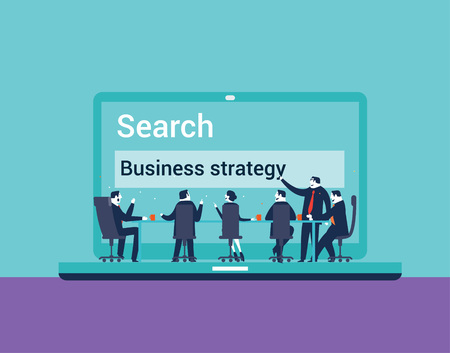 Businesspeople in a business meeting. Business illustration conceptのイラスト素材