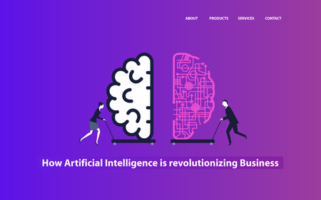 Modern cyber brain conceptの写真素材