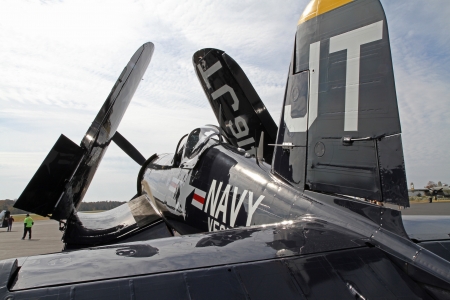 Monroe, North Carolina - November 4, 2012:  World War II Navy Corsair Fighter on Display during Warbirds Over Monroe Air Show in Monroe, NC, on November 4, 2012.のeditorial素材