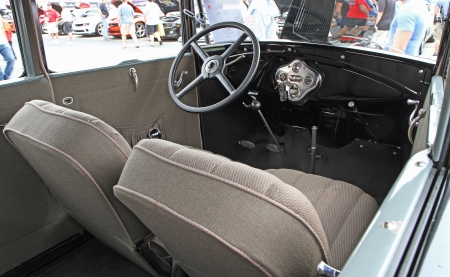 Concord, North Carolina - September 21, 2013 - Interior of a 1917 Studebaker on display at the Charlotte Auto Fair classic car show at Charlotte Motor Speedway in Concord, North Carolinaのeditorial素材
