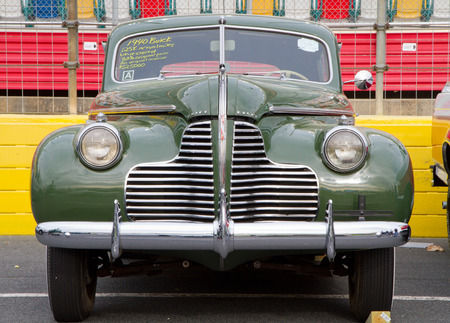 CONCORD, NC -- APRIL 11, 2015:  A 1940 Buick automobile on display at the Charlotte AutoFair classic car show held at Charlotte Motor Speedway.のeditorial素材