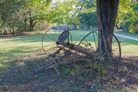 Old Farm Equipment in Pastureの写真素材