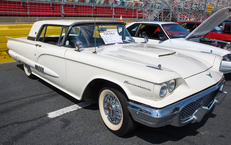 CONCORD, NC - September 22, 2017:  A 1958 Ford Thunderbird automobile on display at the Pennzoil AutoFair classic car show held at Charlotte Motor Speedway.のeditorial素材