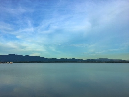 The reservoir mountain in Thailandの素材