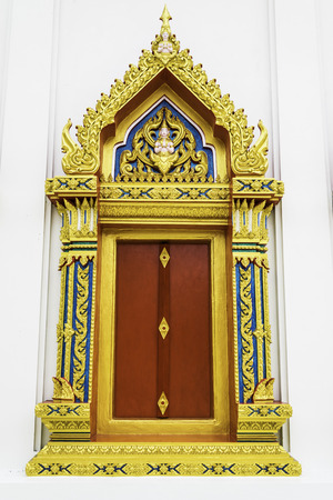 Temple window in Thailandの写真素材