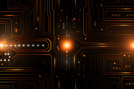 Circuit Electronic board texture. Technology background. Vector illustration. Generative AIの素材