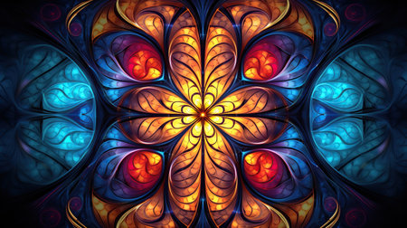 Macro closeup of fractal flower, digital artwork for creative graphic design. Generative AIの素材