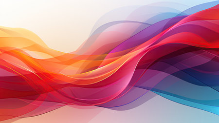 Abstract colorful background with smooth wavy lines. Vector illustration. Generative AIの素材