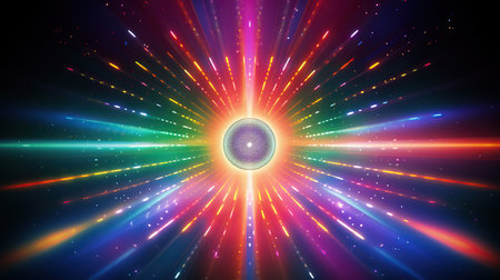 Abstract background with rays and lens flare. Vector illustration. Generative AIの素材