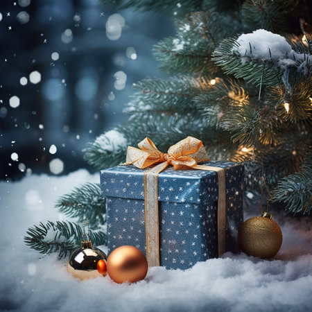 Christmas greeting card. Christmas background. New Year. Selective focus Holiday. Generative AIの素材