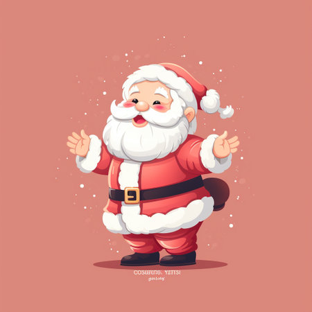 Cute Santa Claus. Merry Christmas and Happy New Year. Vector illustration. Generative AIの素材