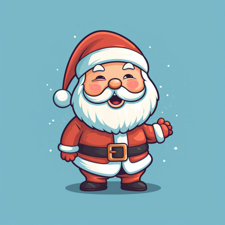 Santa Claus vector illustration. Merry Christmas and Happy New Year greeting cards. Generative AIの素材