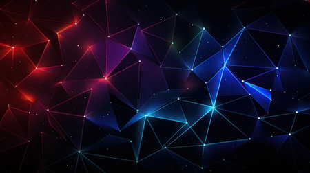 Abstract polygonal background. Triangles and lines. Illustration. Generative AIの素材