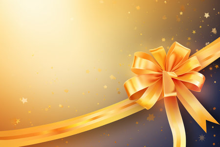 Gift card with a golden bow. Vector illustration. Generative AIの素材