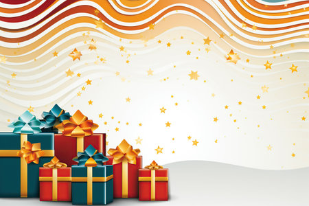 Christmas background with gift boxes and snowflakes. Vector illustration. Generative AIの素材