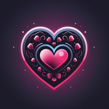 Valentine's Day greeting card with heart. Vector illustration. Generative AIの素材