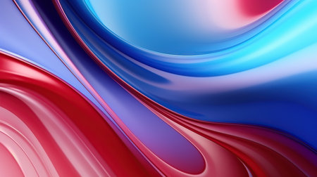 Abstract background with smooth lines in blue, red, and purple colors. Generative AIの素材