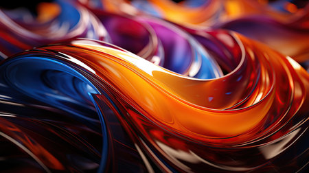 3d rendering of abstract fractal background for creative design looks like liquid waves. Generative AIの素材