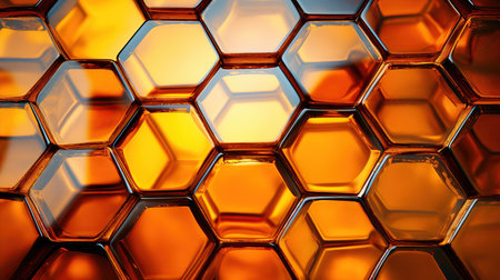 Honeycomb close-up. Abstract background. 3d rendering. Generative AIの素材