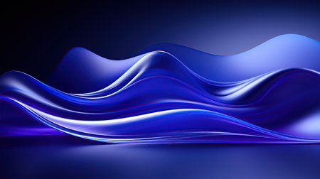 Blue abstract wavy background. 3d rendering, 3d illustration. Generative AIの素材