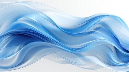 Abstract blue background with smooth lines, futuristic wavy art illustration. Generative AIの素材