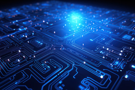 Circuit board background. Technology and science concept. 3D Rendering. Generative AIの素材
