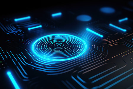 Futuristic technology interface. Abstract background. 3D Rendering. Generative AIの素材