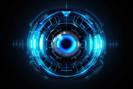 Abstract future technology concept. Futuristic user interface HUD. Vector illustration. Generative AIの素材