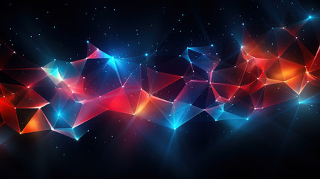 An abstract composition of geometric shapes forming a polygonal pattern. Generative AIの素材