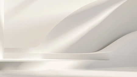 A smooth, flowing abstract texture in white, showcasing elegant curves and soft gradients, creating a serene and calming visual.の素材
