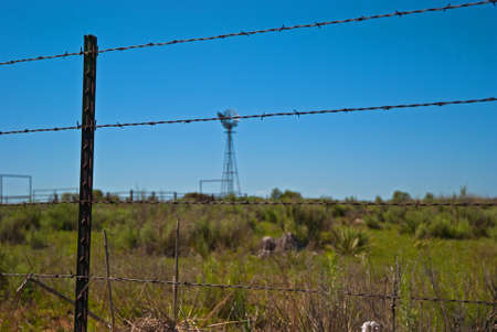 a close up of a wire fence in the USAの写真素材