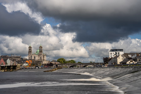 View of the Shannon river in Athlone, Ireland. The Shannon is a river in Athlone, Westmeath,...