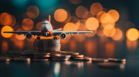 Aircraft symbolizing financial growth and investment opportunitiesの素材
