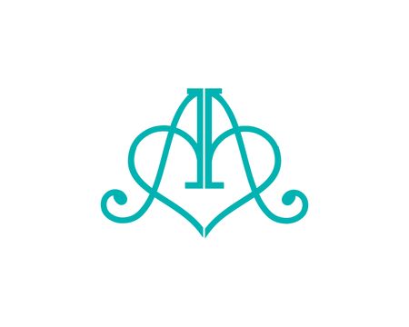love sign shown by combining the letters A and A vector illustration.のイラスト素材