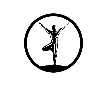Circle Yoga icon.のイラスト素材