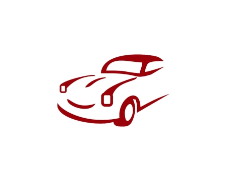 Classic Car vector on plain backgroundのイラスト素材