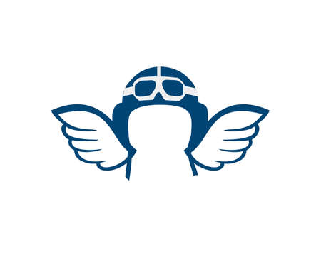 helmet flying illustrationのイラスト素材