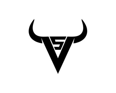 combine V and S buffalo logoのイラスト素材