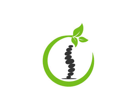 wellness chiropractic natural logoのイラスト素材