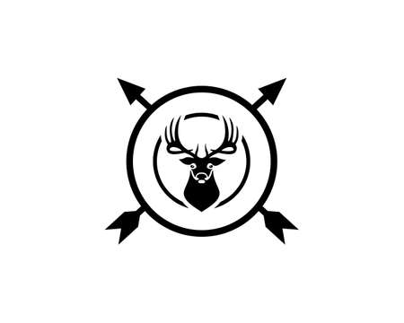 deer hunting emblem logoのイラスト素材