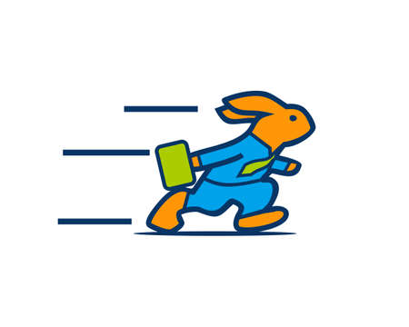 business rabbit fast movingのイラスト素材