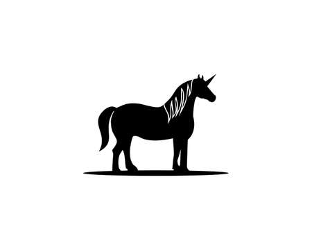 horse unicorn silhouette vectorのイラスト素材
