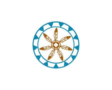 native medicine emblem logoのイラスト素材